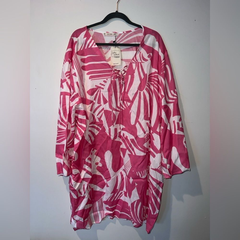 NWT 3XL Salty Lemon Leaf Tropical Dress Swim Coverup